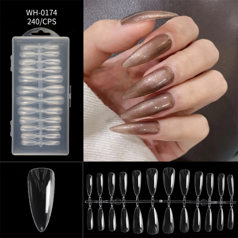 Liora Almond Nail Tips | Seamless, Flexible, Long Length, 240 Pieces 27