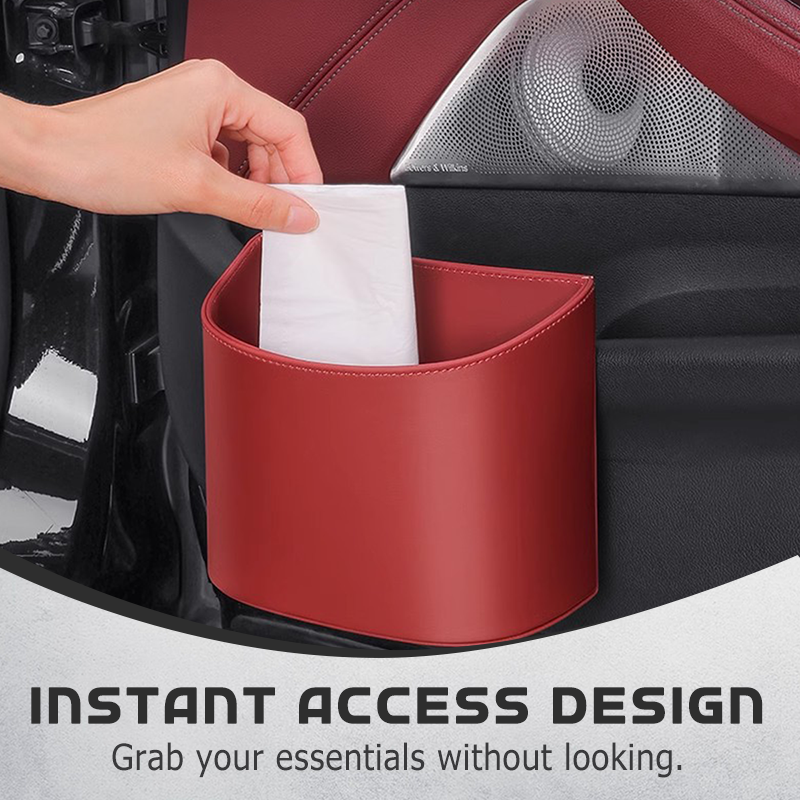 Liora Car Cup Holder | PU Leather, Wide-Mouth Opening, Phone Storage 5