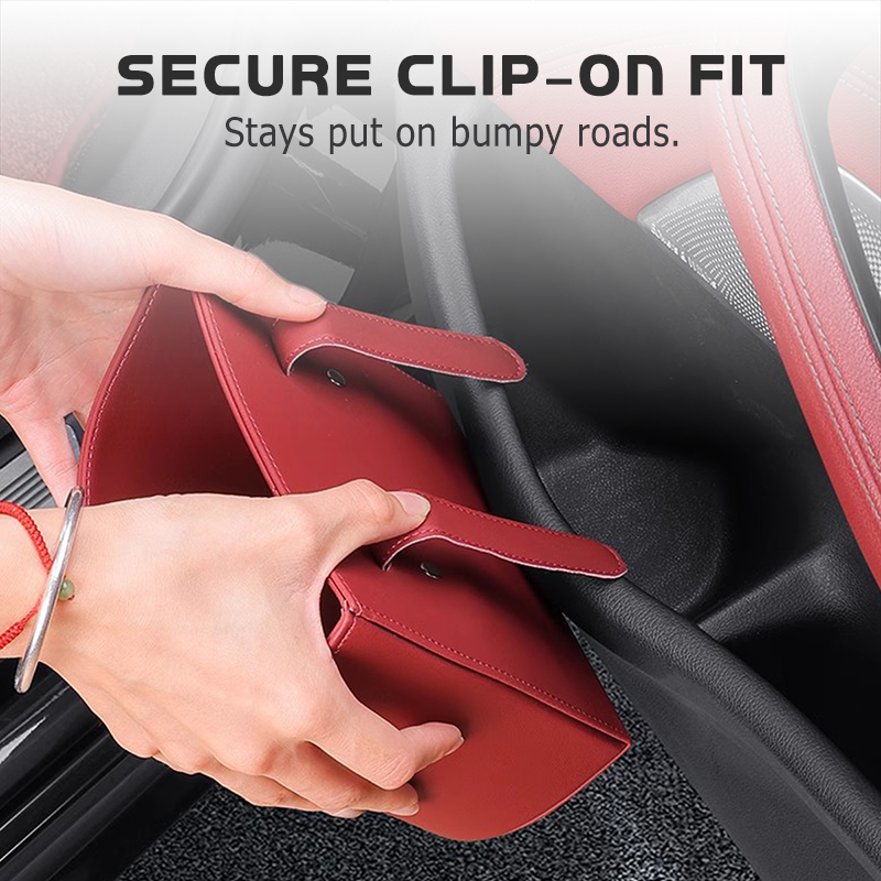 Liora Car Cup Holder | PU Leather, Wide-Mouth Opening, Phone Storage 7