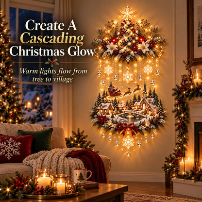 Liora Christmas Wall Art | Illuminated Wall Hanging Tree with Warm LED Lights 3