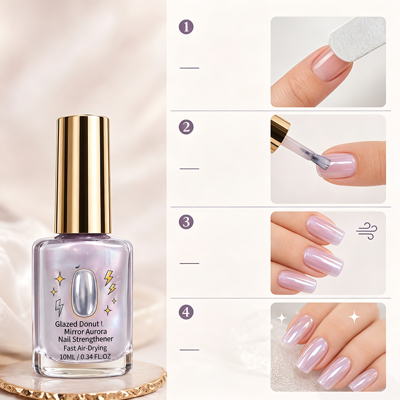 Liora Nail Strengthener | Fast Drying, Glossy Mirror Finish, 10 ml 4