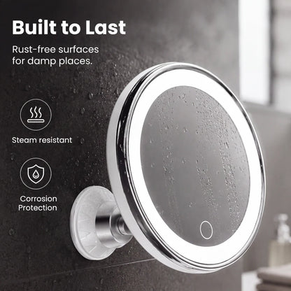 Luma Makeup Mirror | 10X Magnifying, LED Light, Suction Cup, 360° Adjustable 7