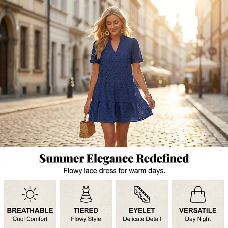 Luna Lace Dress | Lightweight, Eyelet Detailing 1