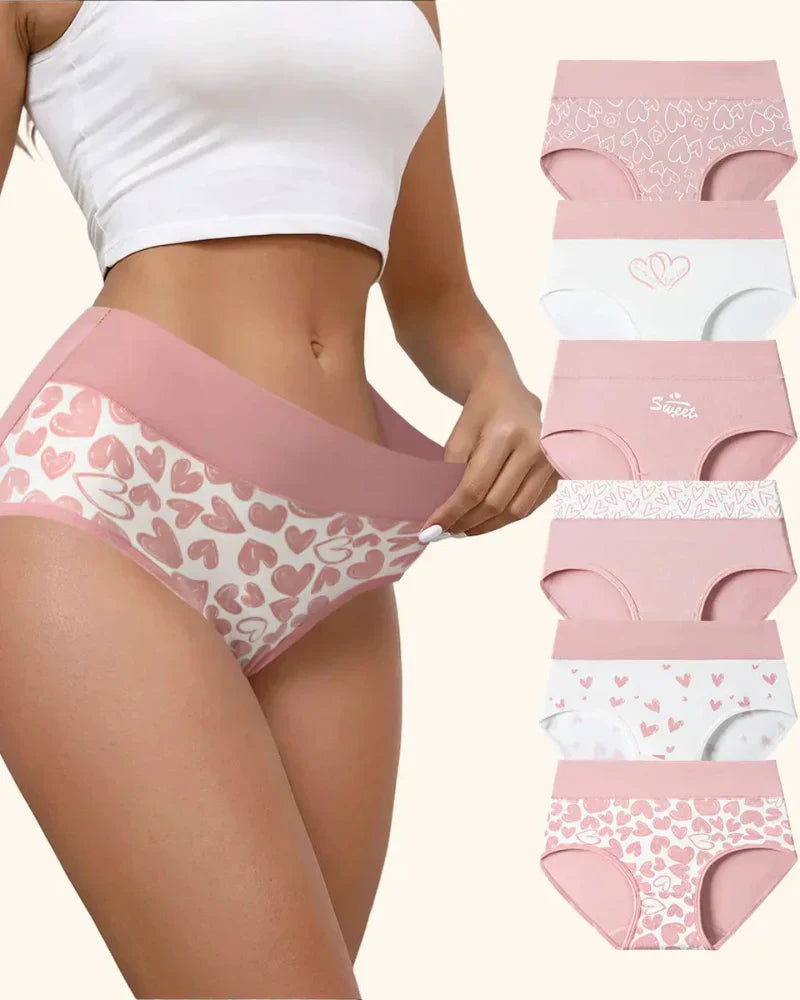 Luna Love Panties | Soft Cotton, High Rise Design, Full Coverage (6 Pack) 0