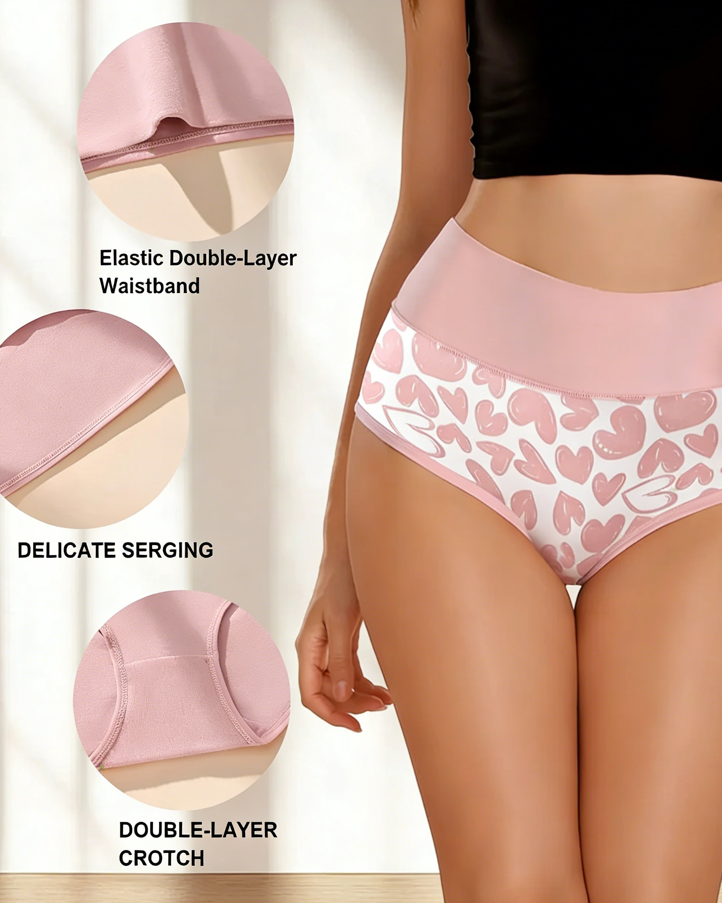Luna Love Panties | Soft Cotton, High Rise Design, Full Coverage (6 Pack) 1