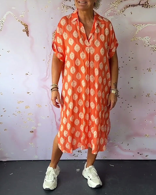 Luna Printed Shirt Dress | Comfortable Loose Fit 0