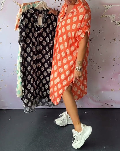 Luna Printed Shirt Dress | Comfortable Loose Fit 2
