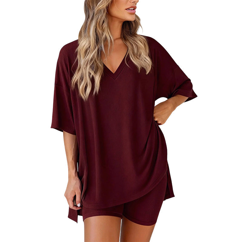 Luna Two Piece Set | Comfortable Pullover Tee and High-Waisted Shorts for Women 15
