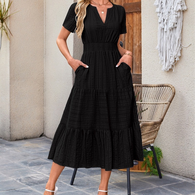Luna V Neck Dress | Lightweight Boho A-Line Summer Dress with Pockets 8