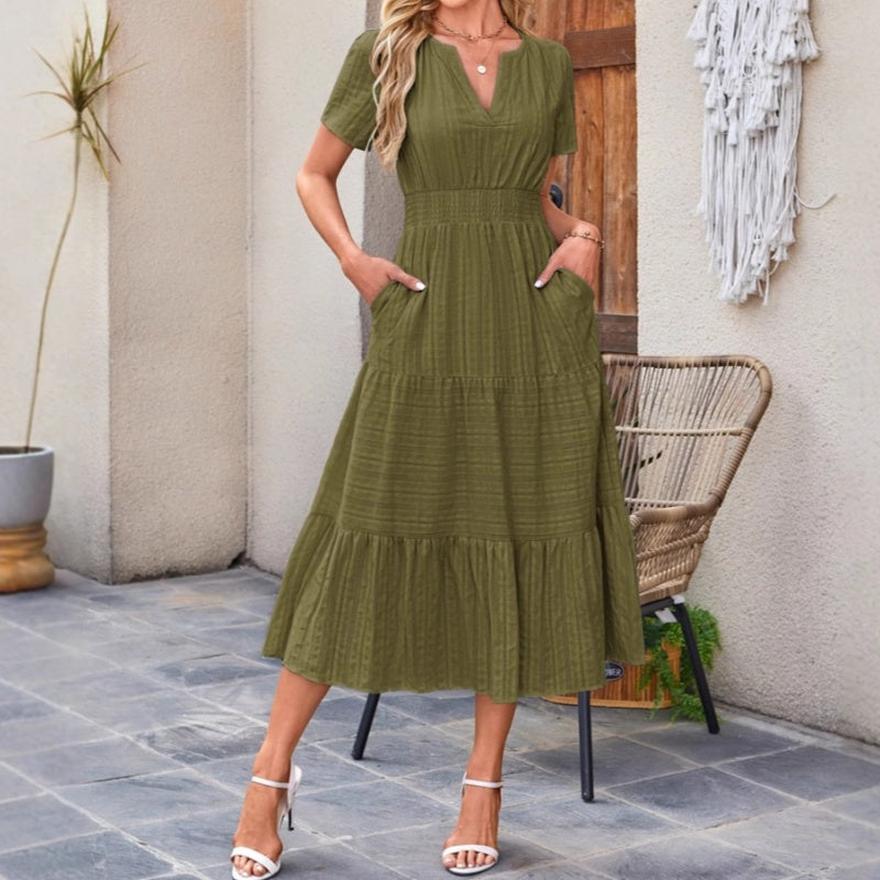 Luna V Neck Dress | Lightweight Boho A-Line Summer Dress with Pockets 9