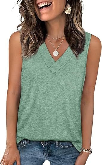 Luna White Tank Top for Women | Soft, Sleeveless V-Neck, Casual Fit 1