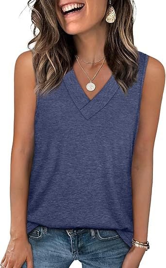 Luna White Tank Top for Women | Soft, Sleeveless V-Neck, Casual Fit 2