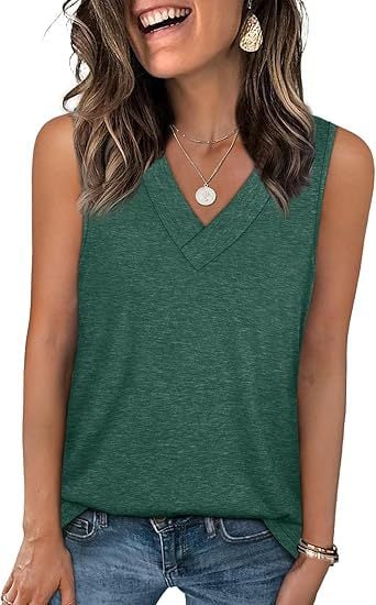 Luna White Tank Top for Women | Soft, Sleeveless V-Neck, Casual Fit 3
