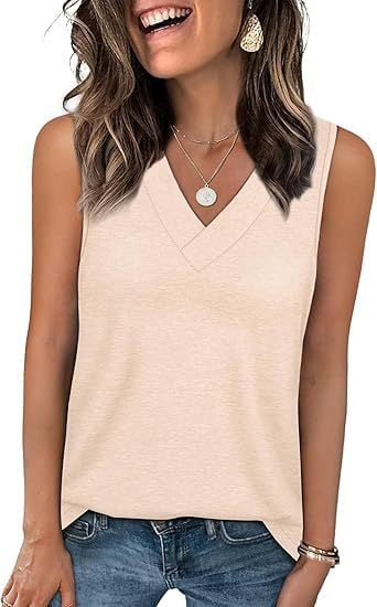 Luna White Tank Top for Women | Soft, Sleeveless V-Neck, Casual Fit 4