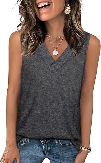 Luna White Tank Top for Women | Soft, Sleeveless V-Neck, Casual Fit 5