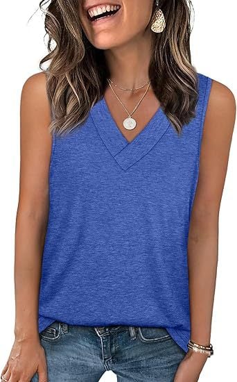 Luna White Tank Top for Women | Soft, Sleeveless V-Neck, Casual Fit 8