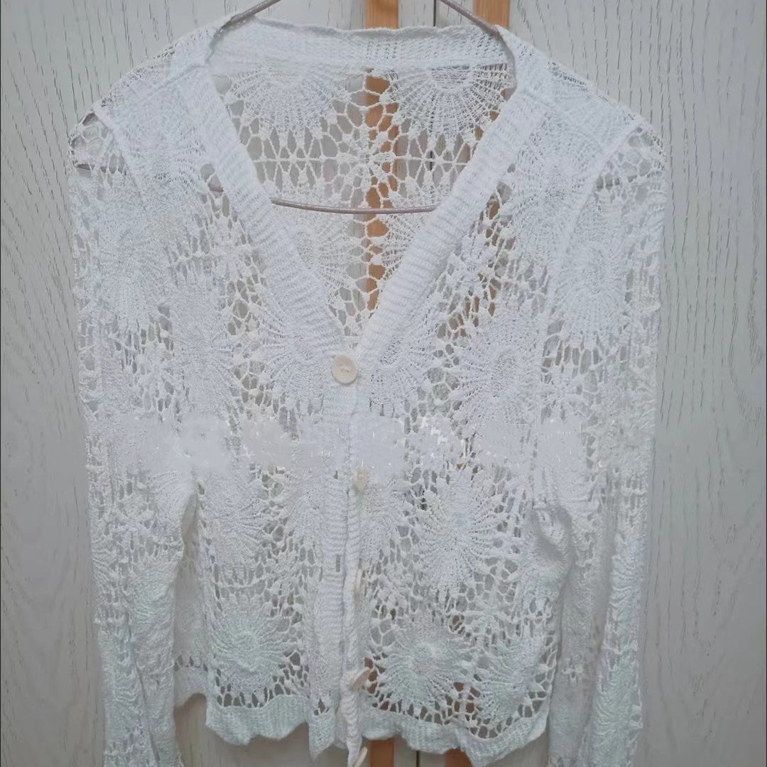 Luna Women's Jacket | Lace Detail, V-Neck Long Sleeve 3