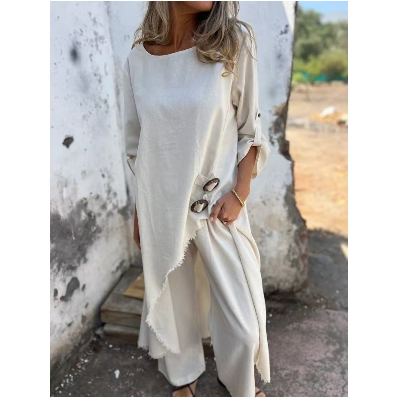 Luna Women's Outfit | Cotton-Linen Blend, Plus Size Clothing, Loose Fit Pants 5