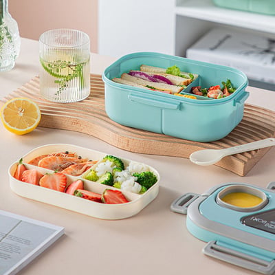 Lunex Bento Lunch Box | Leak-Proof, BPA-Free with Compartments and Carry Handle 7