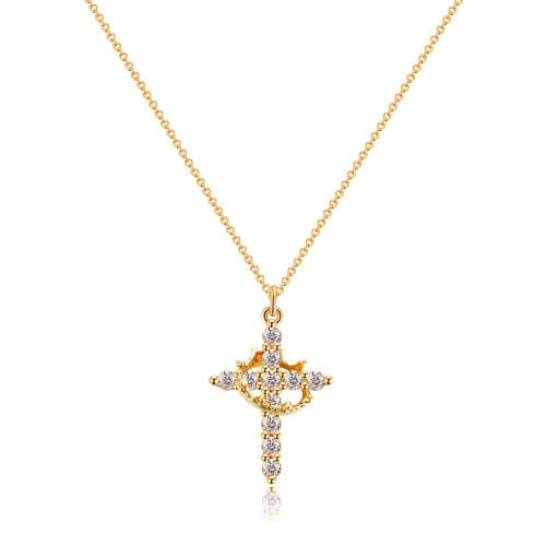 Luxe Crown and Cross Necklace | Symbol of Faith and Strength 4