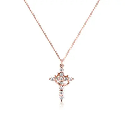 Luxe Crown and Cross Necklace | Symbol of Faith and Strength 8