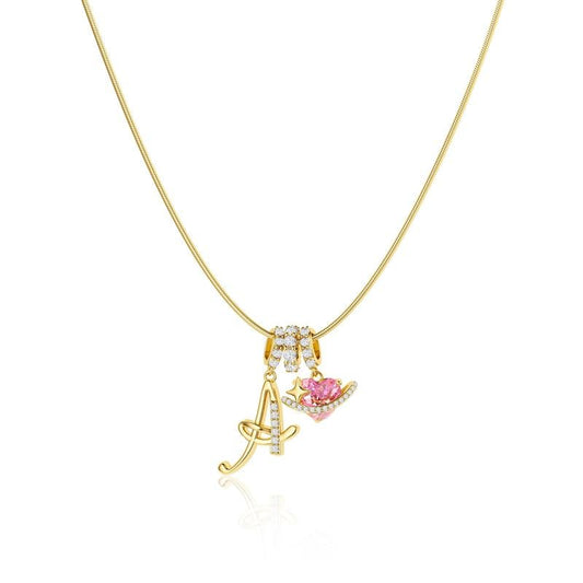 Luxe Initial Pendant Necklace | 3-Layer Gold Design with Adjustable Length 0