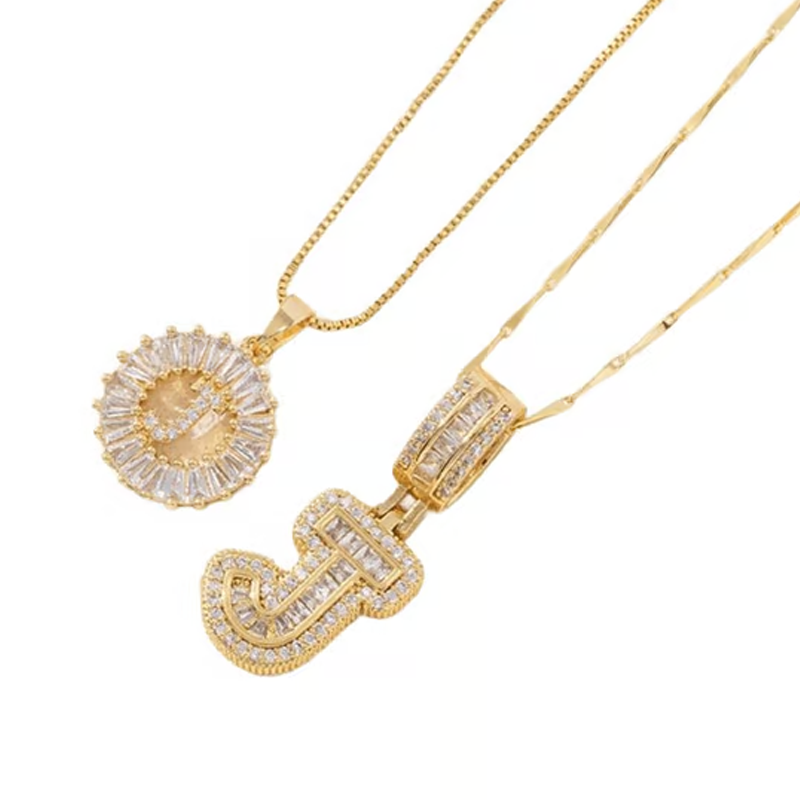 Luxe Initial Pendant Necklaces | Elegant Gold-Plated Design 15