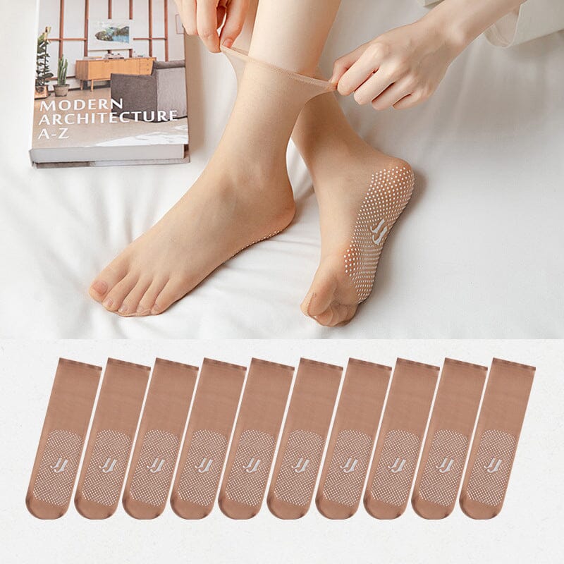 Luxe Invisible Socks | Slip-Resistant Crystal Silk 10