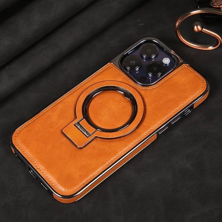 Luxe Usynlig Stand Etui | Premium Læder til iPhone 14 Pro & 14