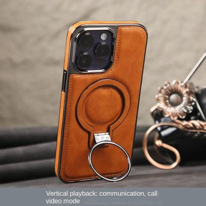 Luxe Invisible Stand Case | Premium Leather for iPhone 14 Pro & 14 2