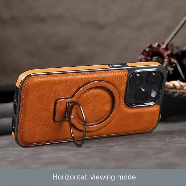 Luxe Invisible Stand Case | Premium Leather for iPhone 14 Pro & 14 3
