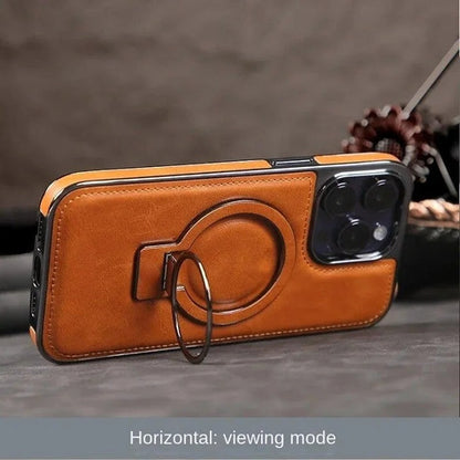 Luxe Invisible Stand Case | Premium Leather for iPhone 14 Pro & 14 3