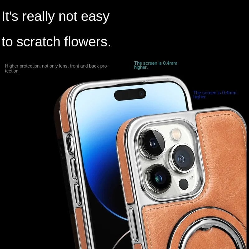 Luxe Invisible Stand Case | Premium Leather for iPhone 14 Pro & 14 5