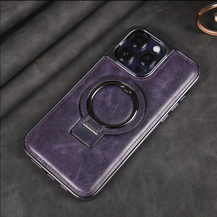 Luxe Invisible Stand Case | Premium Leather for iPhone 14 Pro & 14 9