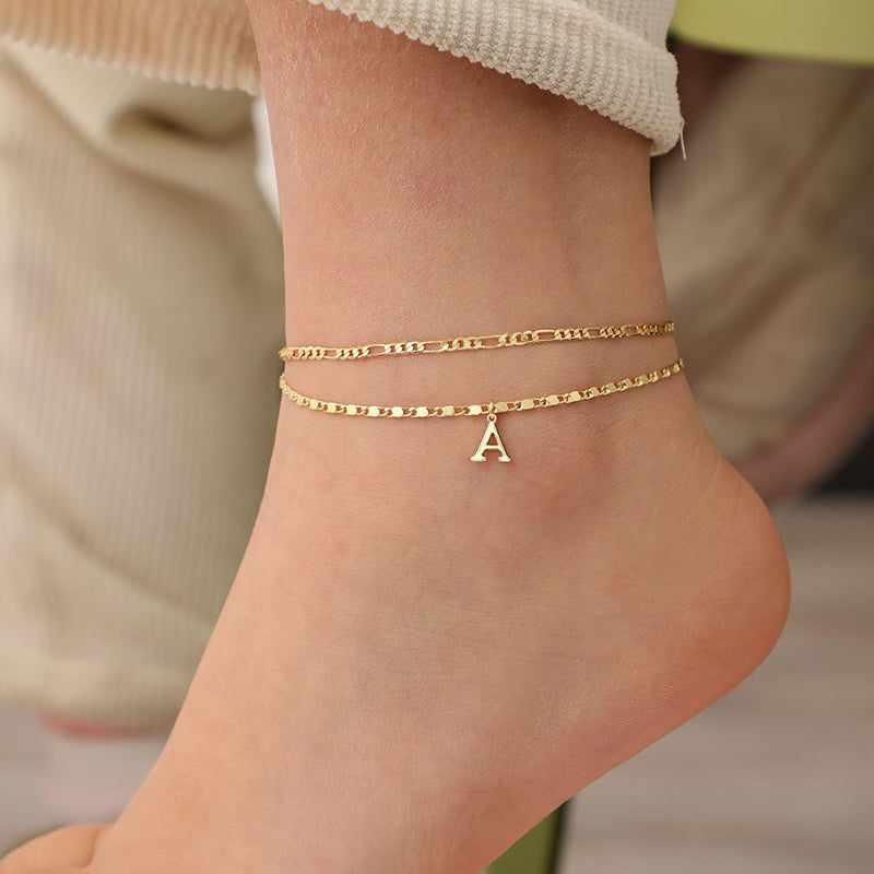 Luxe Layered Anklet | Gold Chain with Rhinestones, Adjustable Fit 4