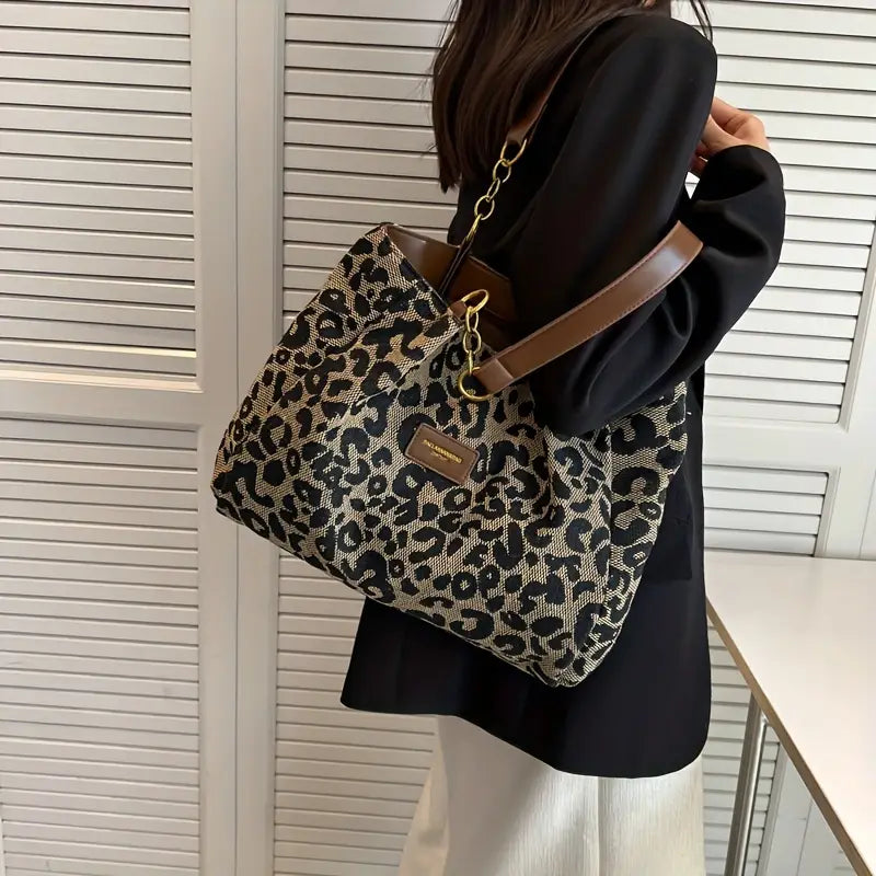 Luxe Leopard Tote | Spacious, Durable Design 1