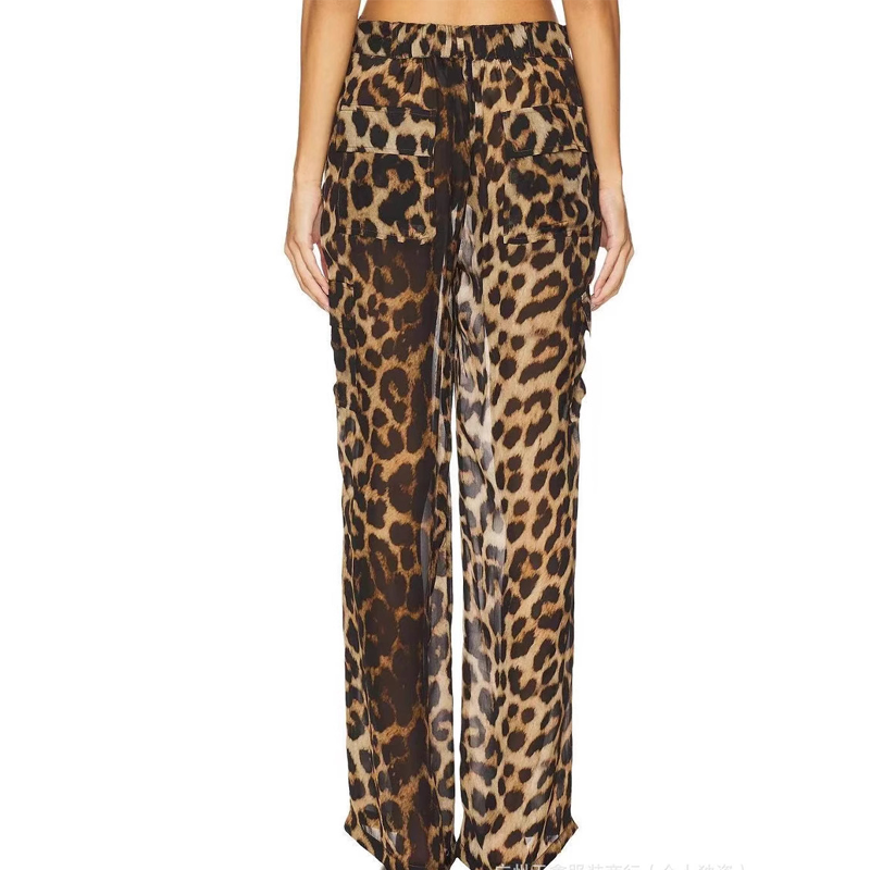 Luxe Leopard Trousers | Wide-Leg, Breathable Fabric 0