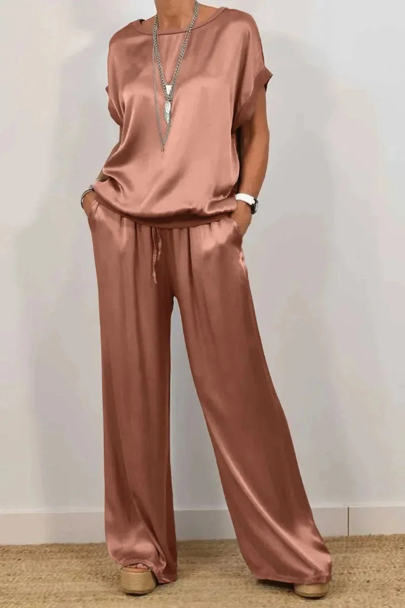 Luxe Satin Two-Piece Suit | Effortless Elegance 5