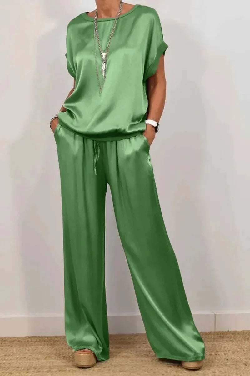 Luxe Satin Two-Piece Suit | Effortless Elegance 6
