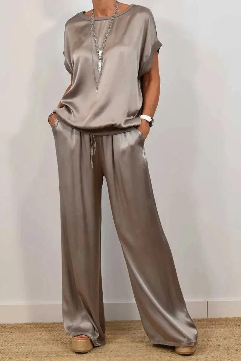 Luxe Satin Two-Piece Suit | Effortless Elegance 7