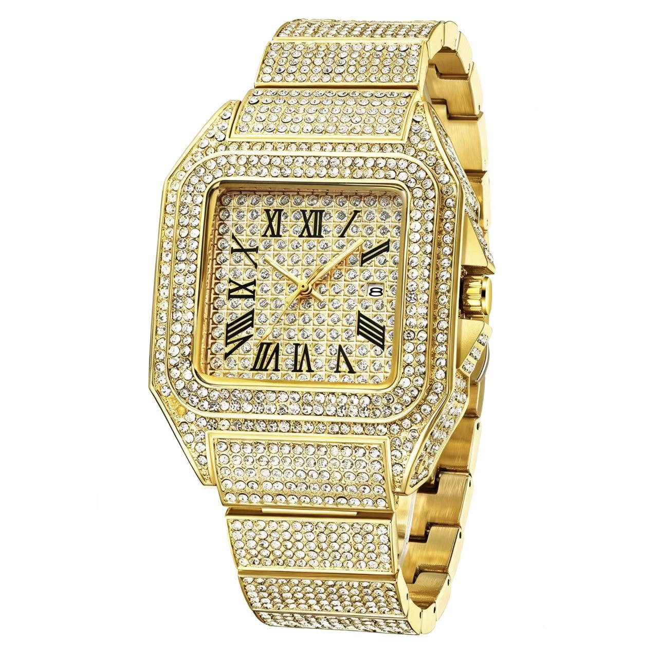 Luxe Square Watch | Rhinestone Accents 0