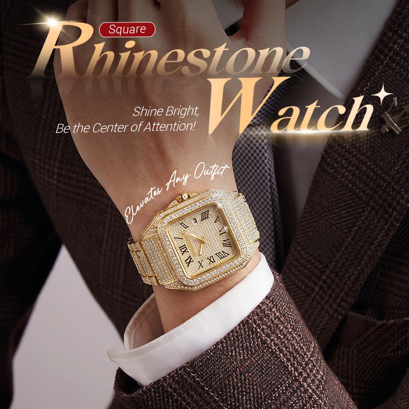 Luxe Square Watch | Rhinestone Accents 1