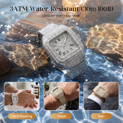 Luxe Square Watch | Rhinestone Accents 3