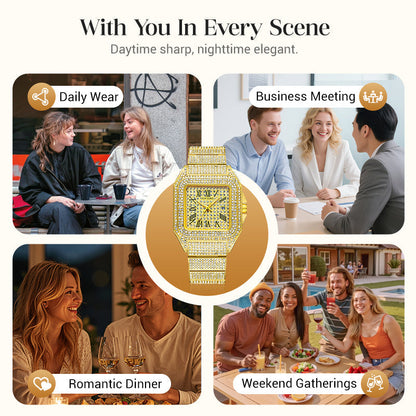 Luxe Square Watch | Rhinestone Accents 5