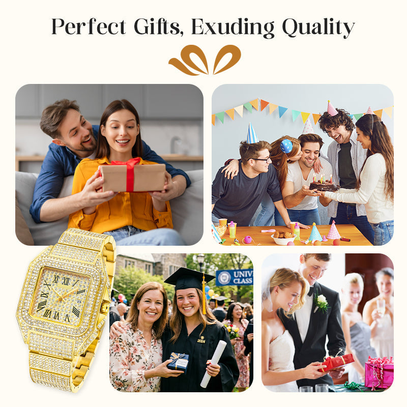 Luxe Square Watch | Rhinestone Accents 7