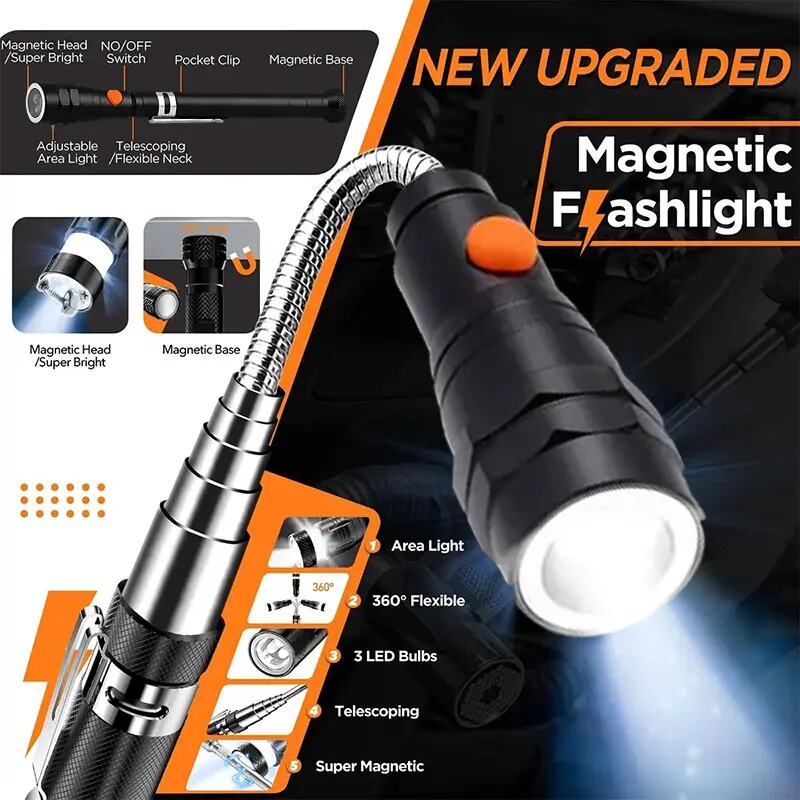 Lynx Magnetic Pickup Tool | Telescoping, LED Light, Flexible 1