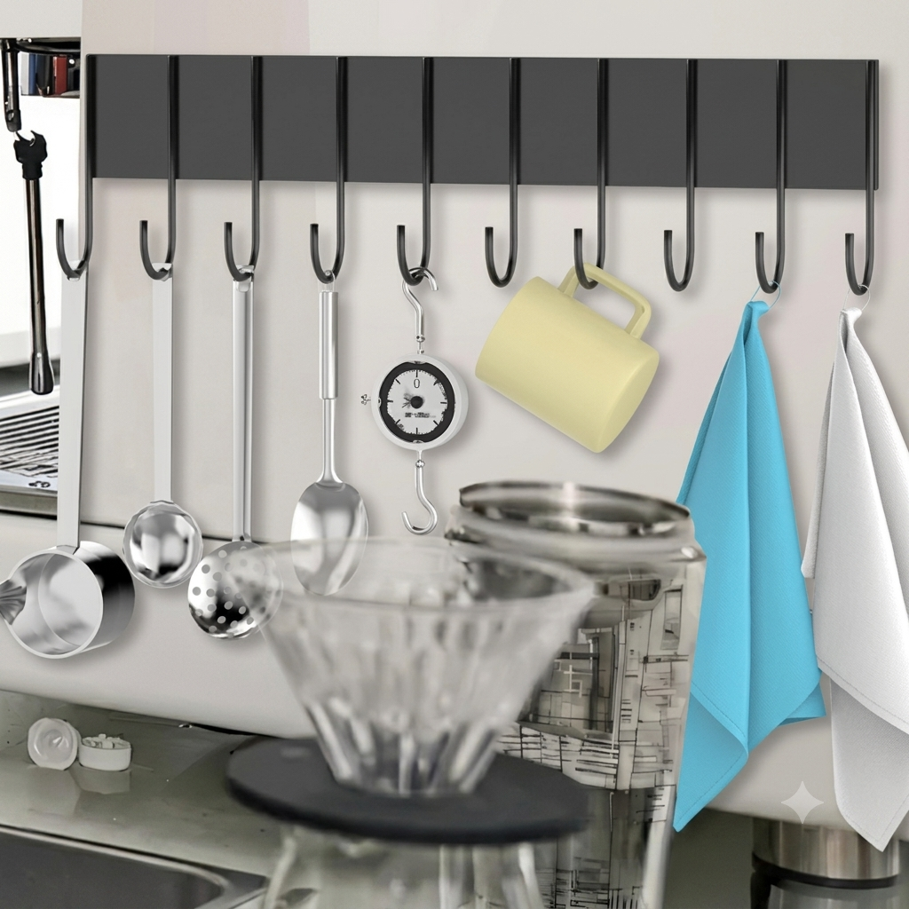 MagmaRack Kitchen Organizer | Magnetic Spice Rack with Hooks, Heavy-Duty Metal 8