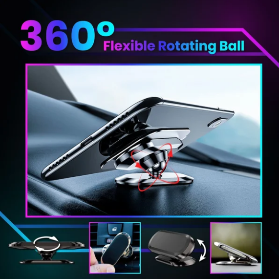 Magma Car Phone Holder | Ultra-Strong Magnetic, 360° Rotation, Compatible with All Smartphones 1