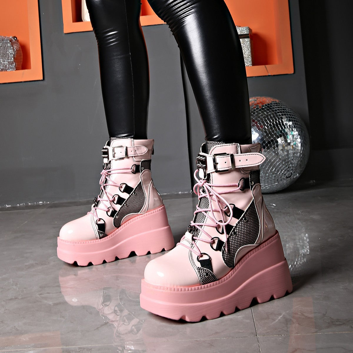 Levara — Gothic Chunky Platform Boots with Buckle Accents
