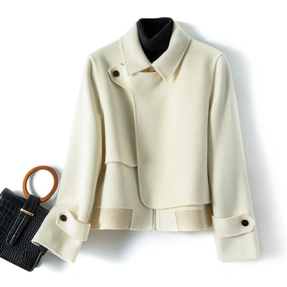 Liora Wool Jacket — Cropped Tailored Wool Coat with Structured Fit